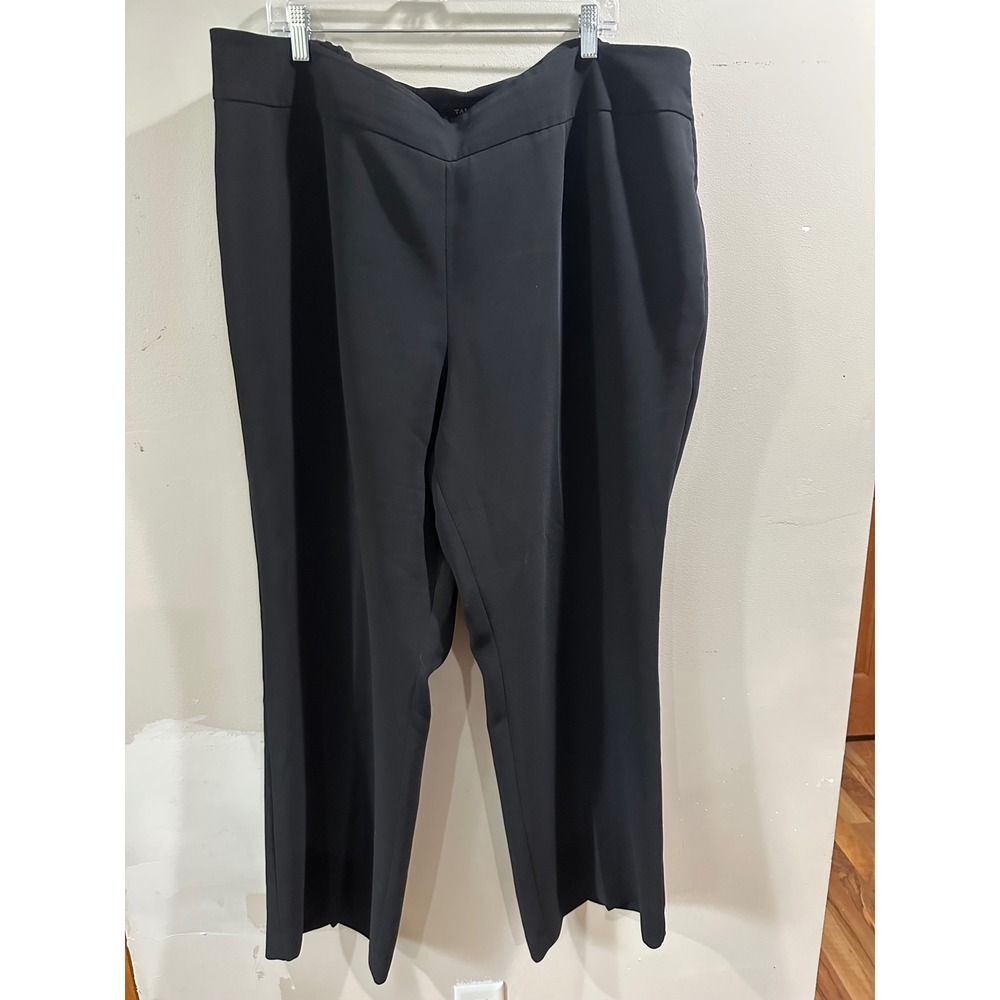 Talbots Woman Heritage Black Crepe Wide Leg Dress Pants Plus Size 22W Office